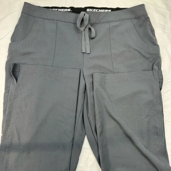 Skechers Scrub Pants Gray Large Reliance Cargo 3 Pocket Straight Leg Stretch - Picture 12 of 16